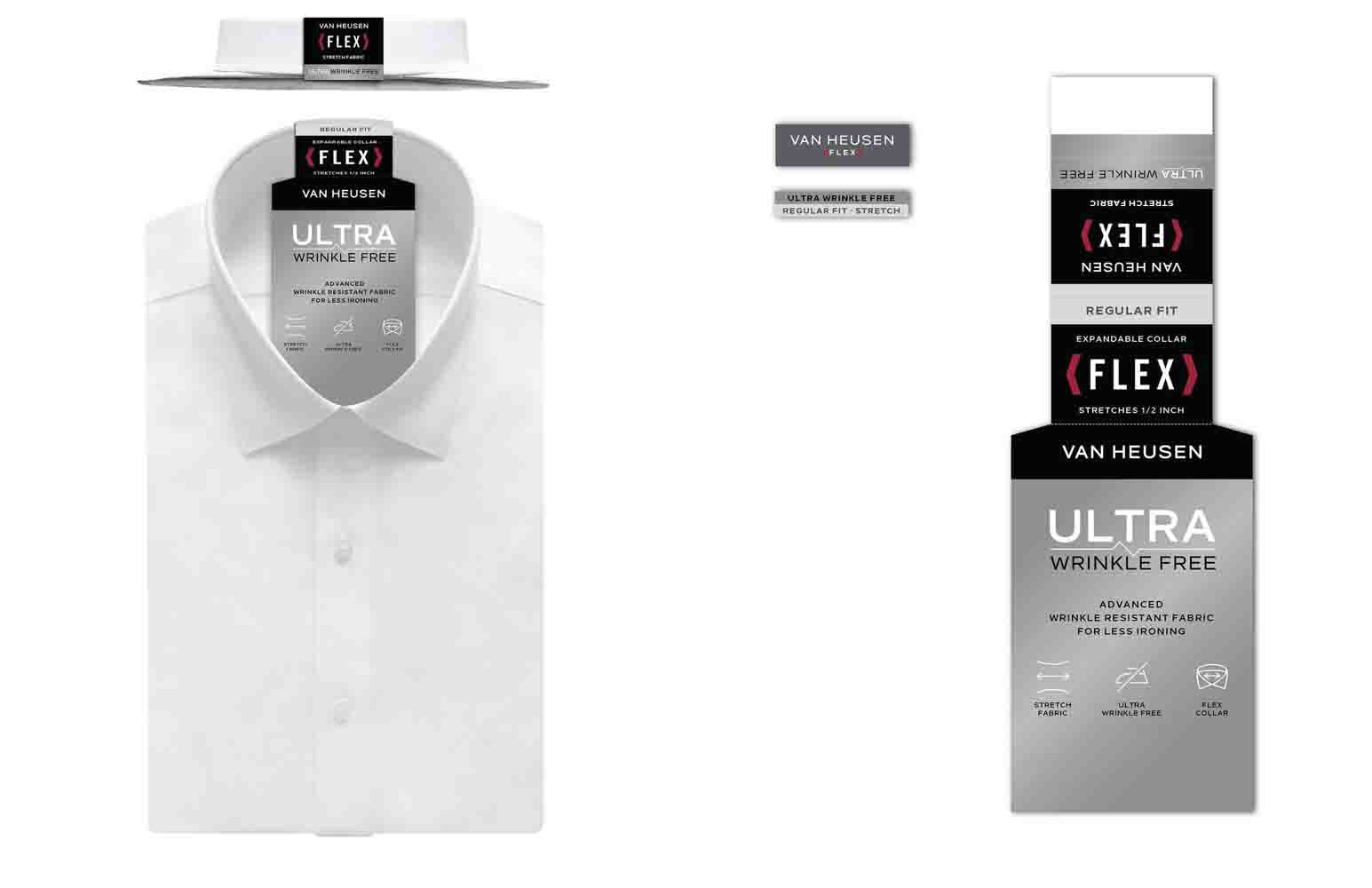  Van Heusen Van Heusen Regular Fit Ultra Wrinkle Free Stretch FLEX Solid - Blue Frost - Bonton