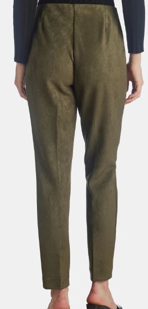  Anne Klein Suede Pull-on Slim Ankle Pants - Kelp - Bonton