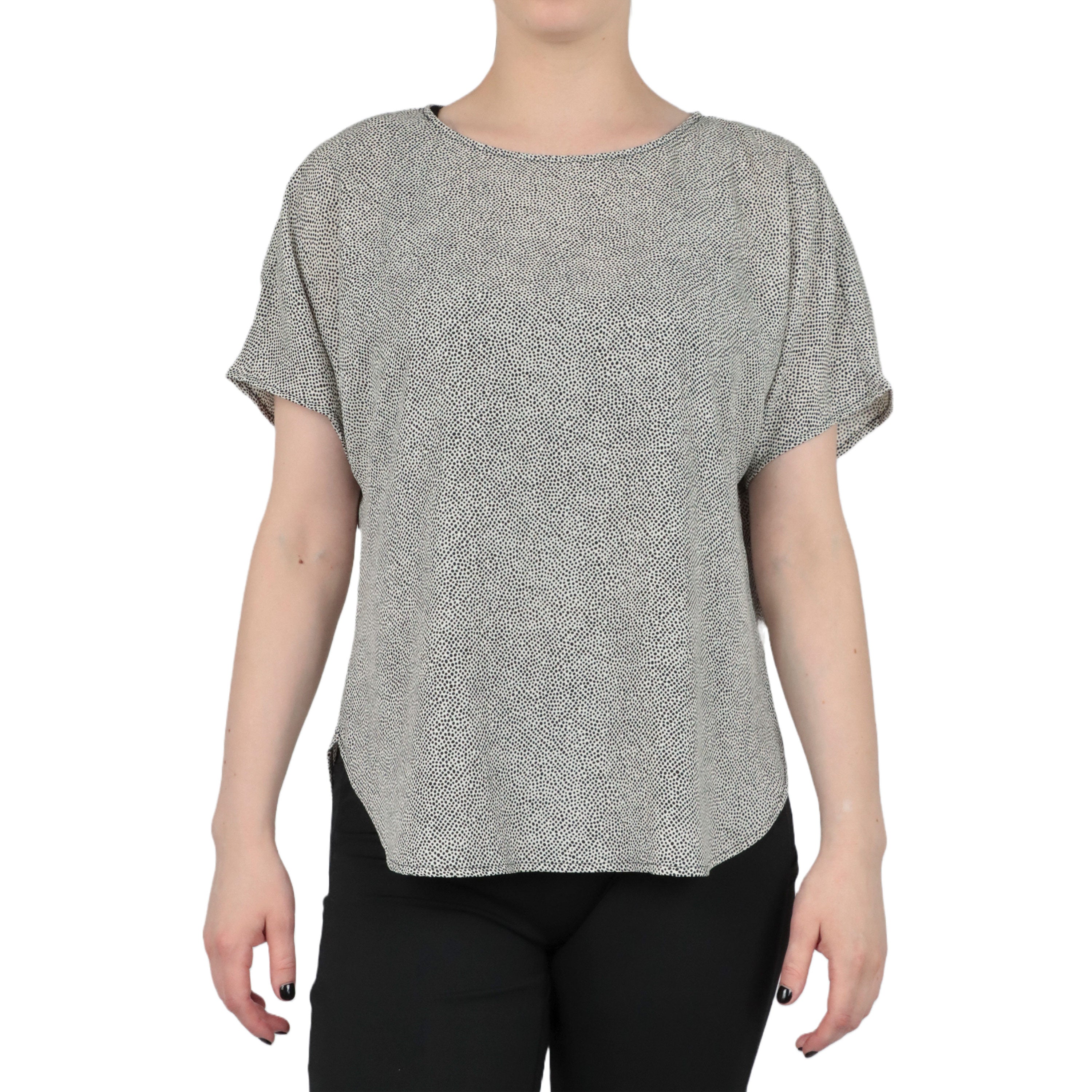  Anne Klein Rambling Dot Bateu Blouse - Anne Black/ Anne White - Bonton