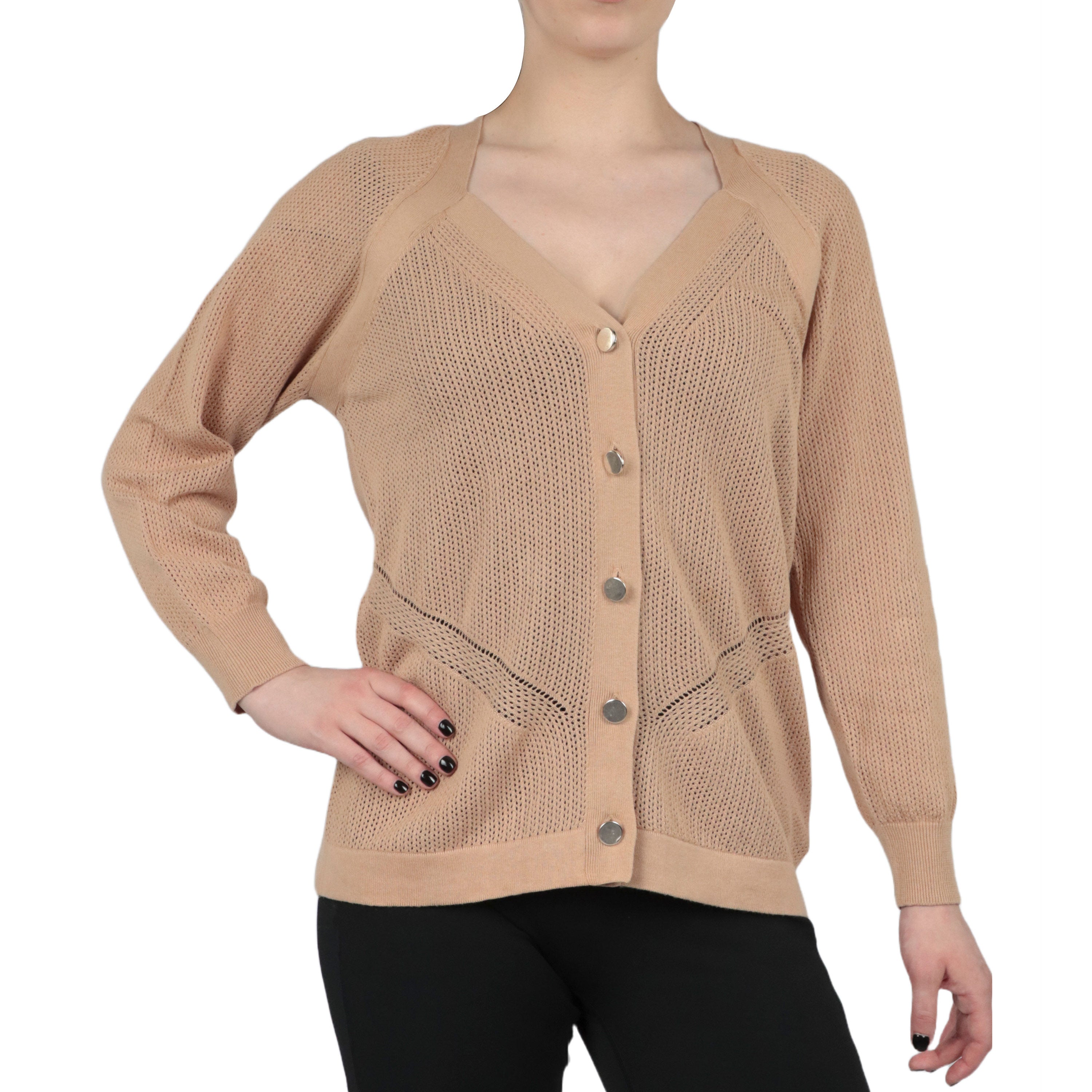 Anne Klein Cardigan With Directional Knitting - Anne Black - Bonton