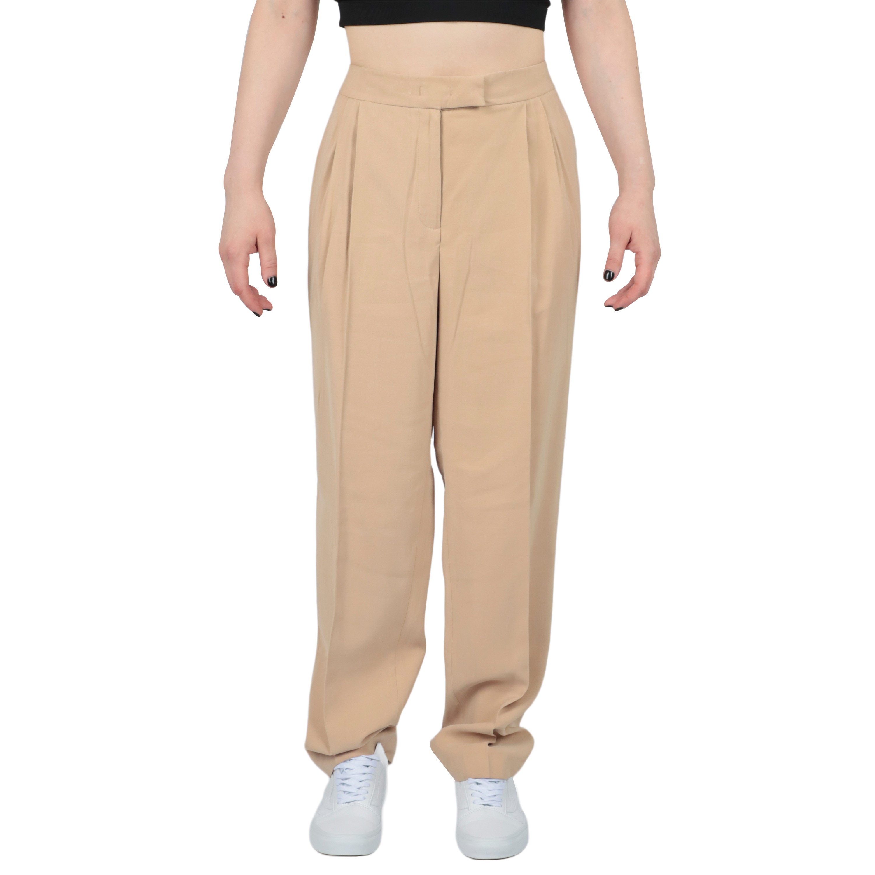  Anne Klein Fly Dront High Rise Pleated Pant - Light Coffee - Bonton