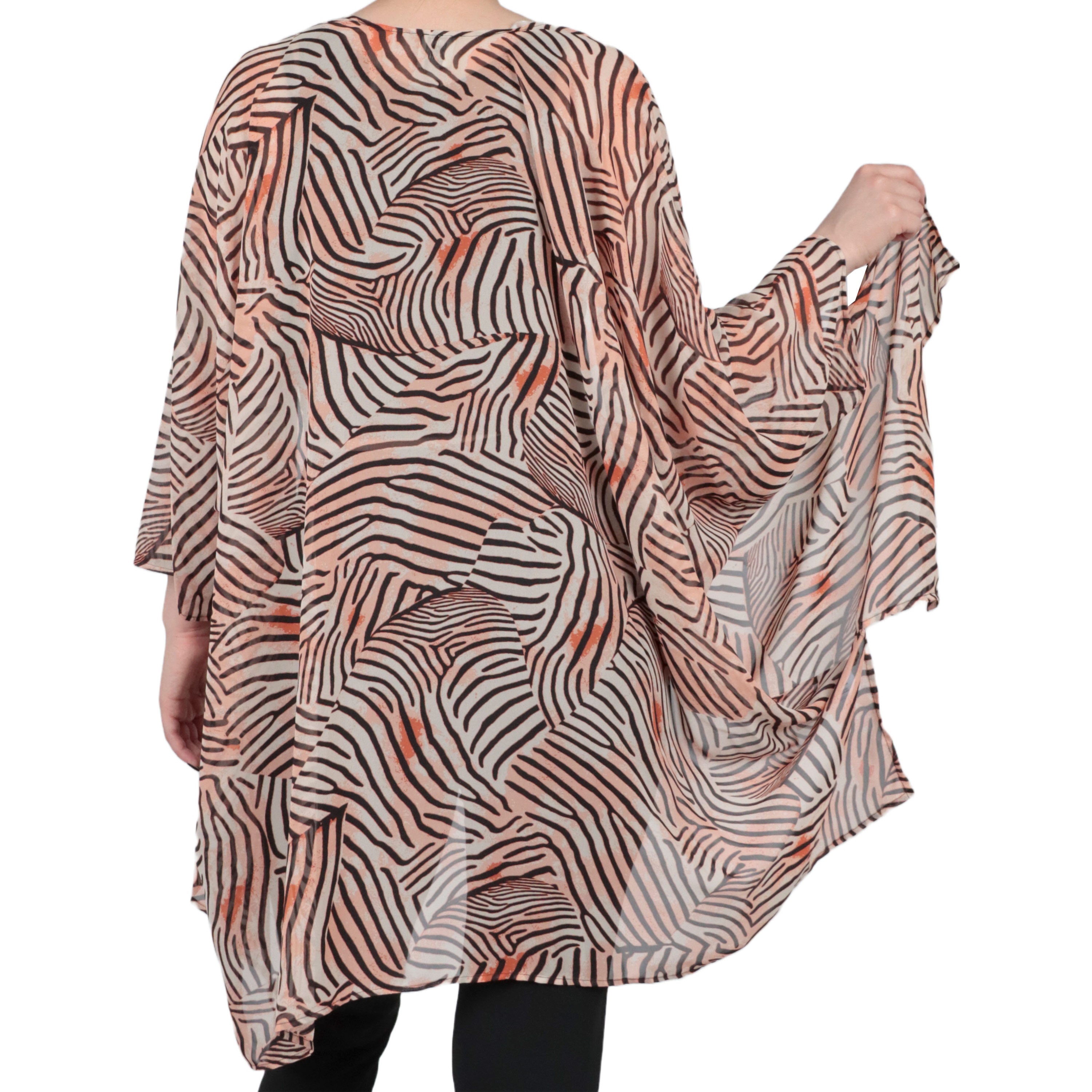  Anne Klein Chiffon Organized Sheer With Slits Cardigan - Warm Sand / Anne Black - Bonton