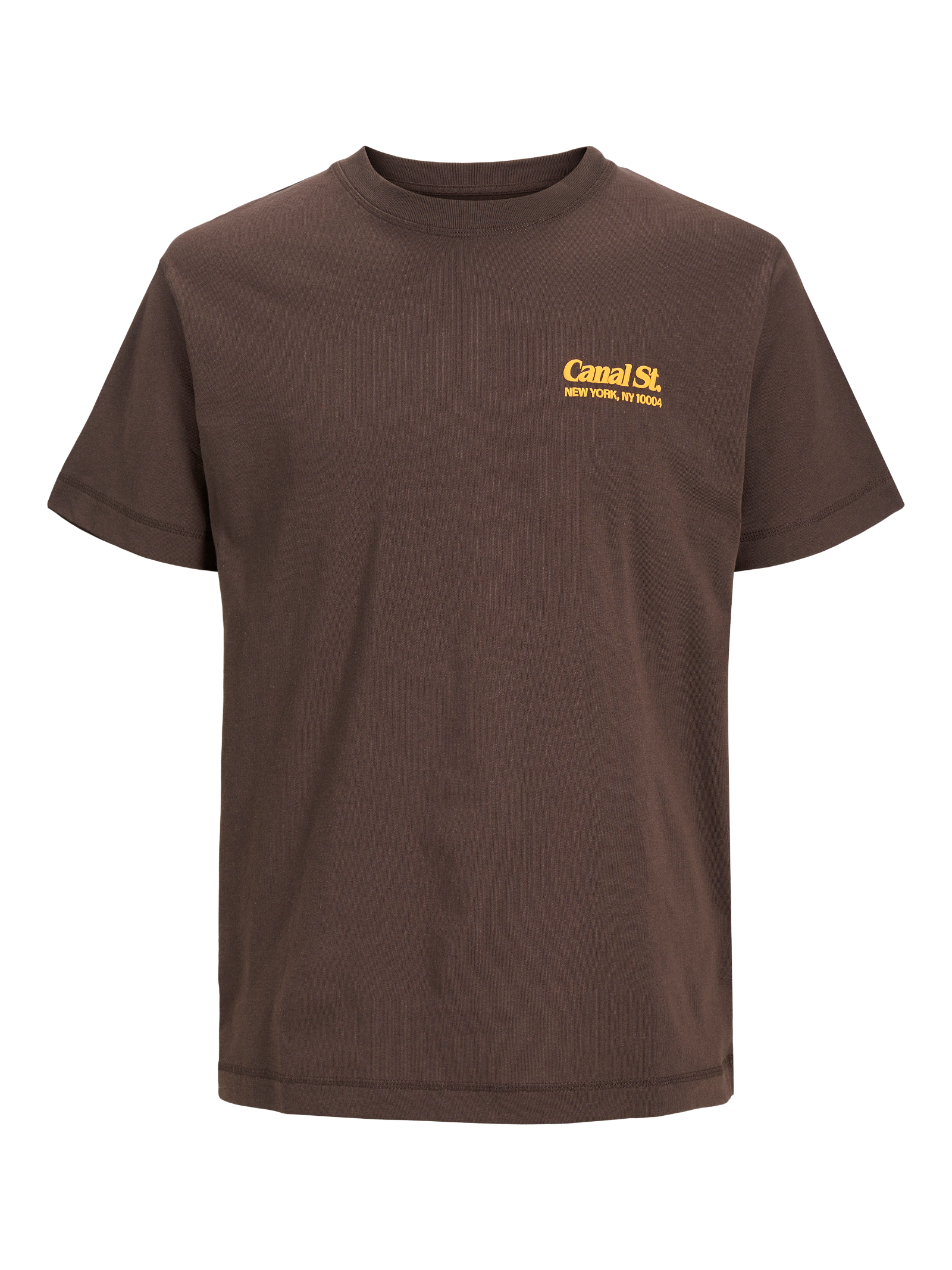  Jack & Jones Riverside Crew Neck Back Tee - Seal Brown - Bonton