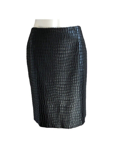 Faux Crocodile Embossed Skimmer Skirt