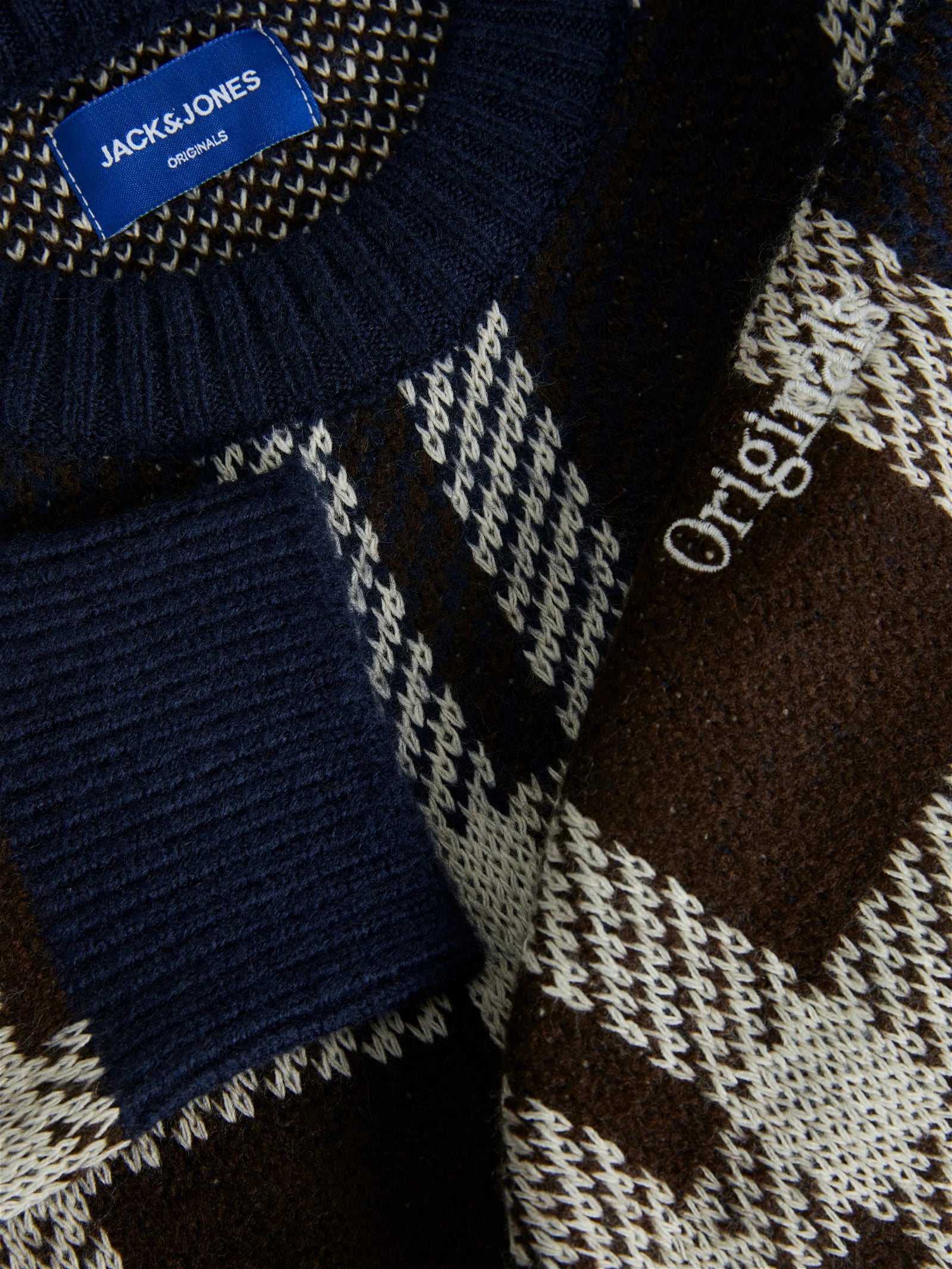  Jack & Jones Joraziz Knit Crew Neck - Seal Brown - Bonton